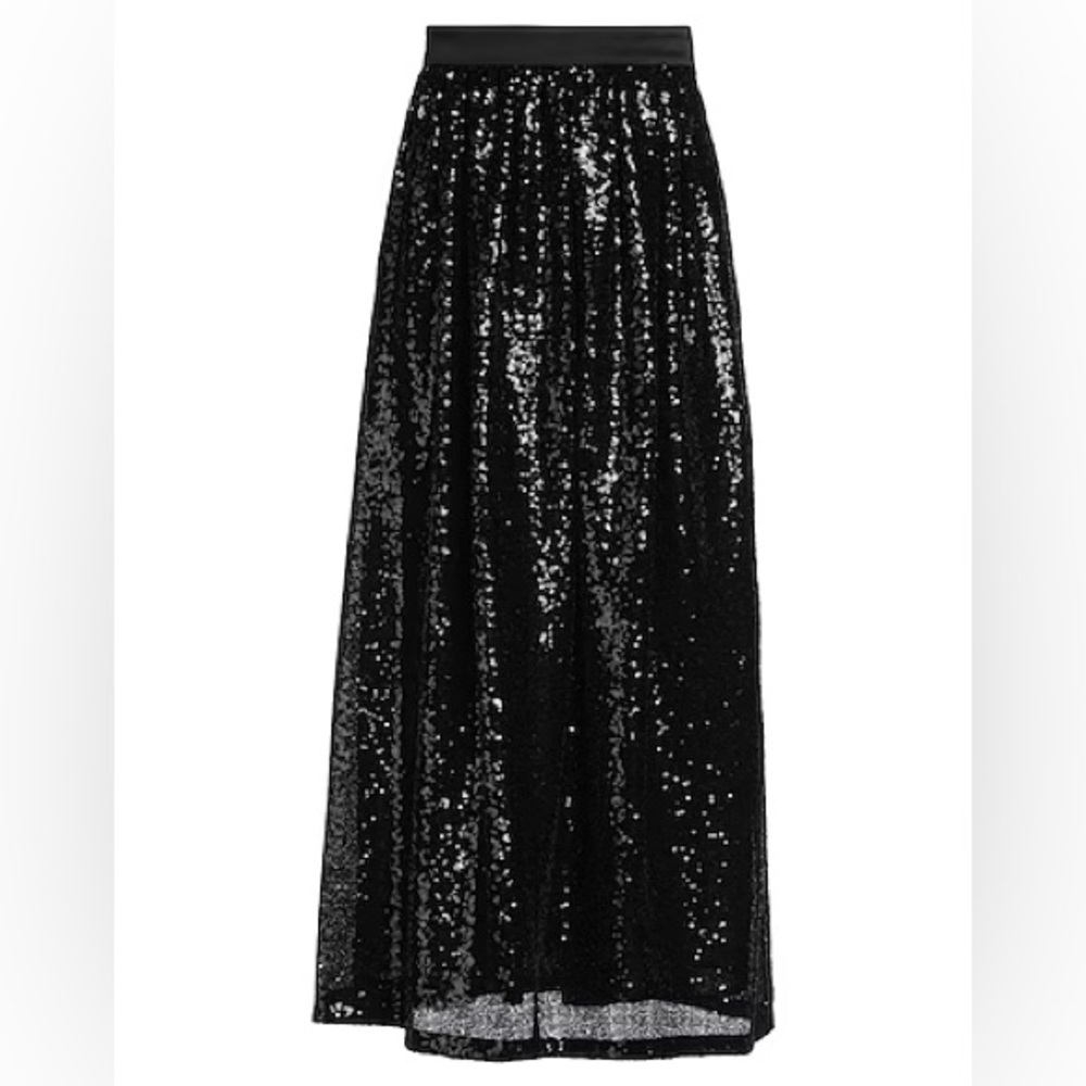 NWT Emporio Armani Black Sequin Midi Skirt. Sz IT 50 (would fit US Large)